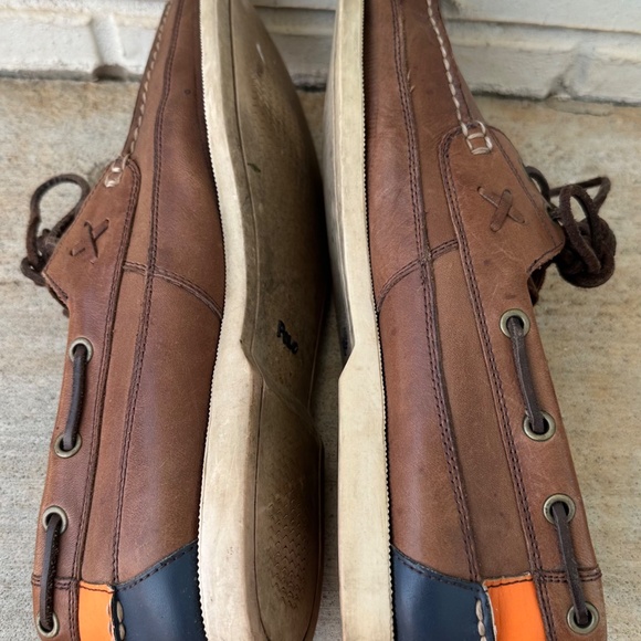 Ralph Lauren Polo Mens 11.5 Boat Deck Shoes Loafers Leather Brown Driving Moc